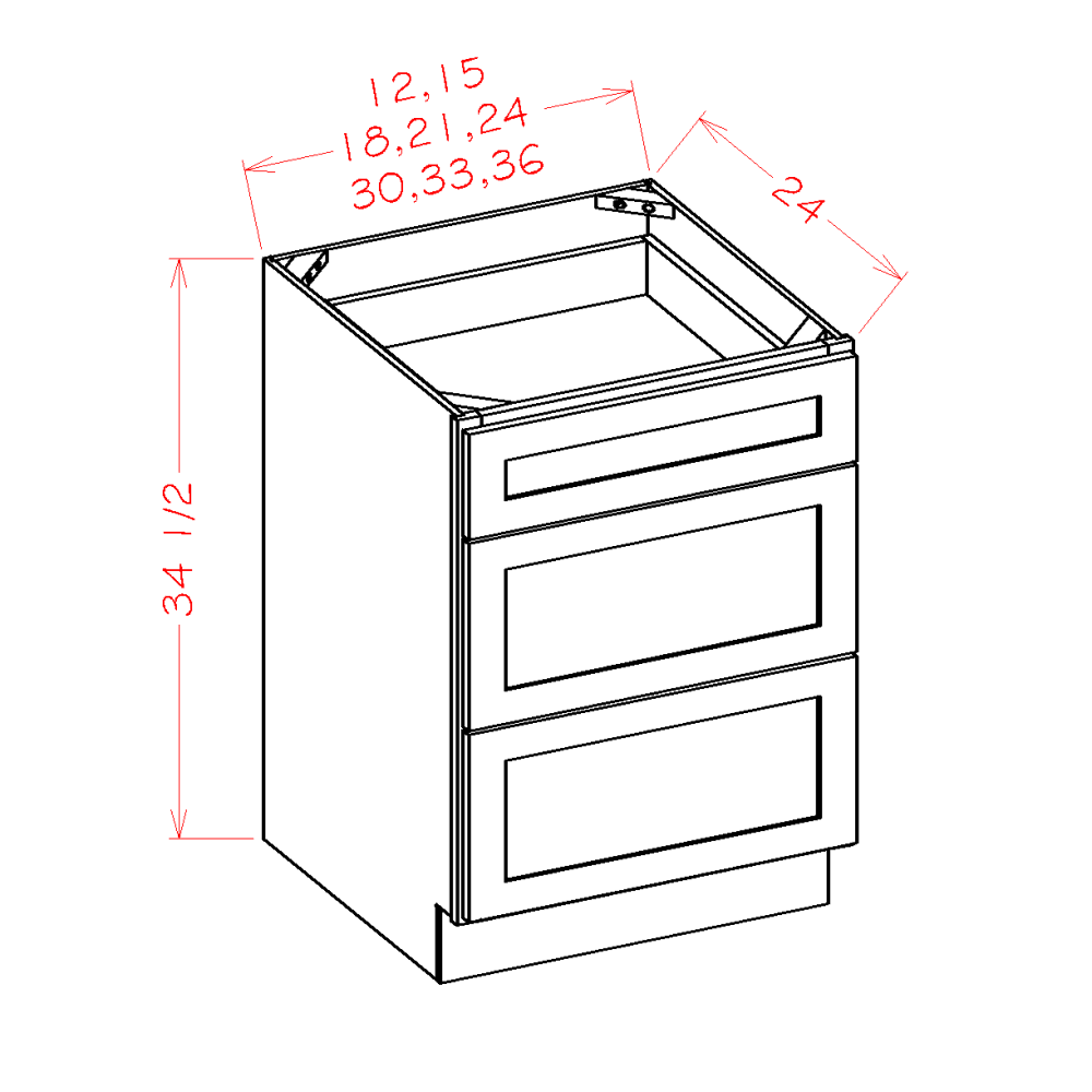 Three Drawer Base