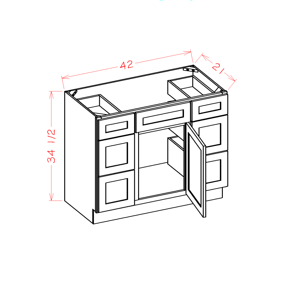 Vanity Combo Bases - Double Drawer Stack
